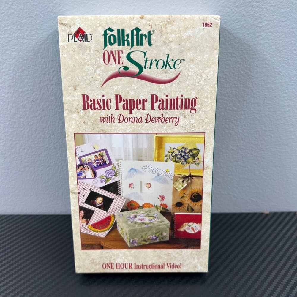 Folkart One Stroke Basic Paper Painting Donna Dewberry VHS 2003 Art Instruction